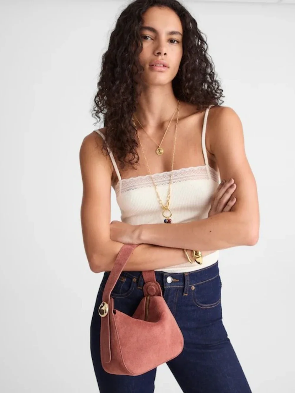 NWT Madewell The Sculpted Metal Wristlet Bag